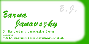 barna janovszky business card